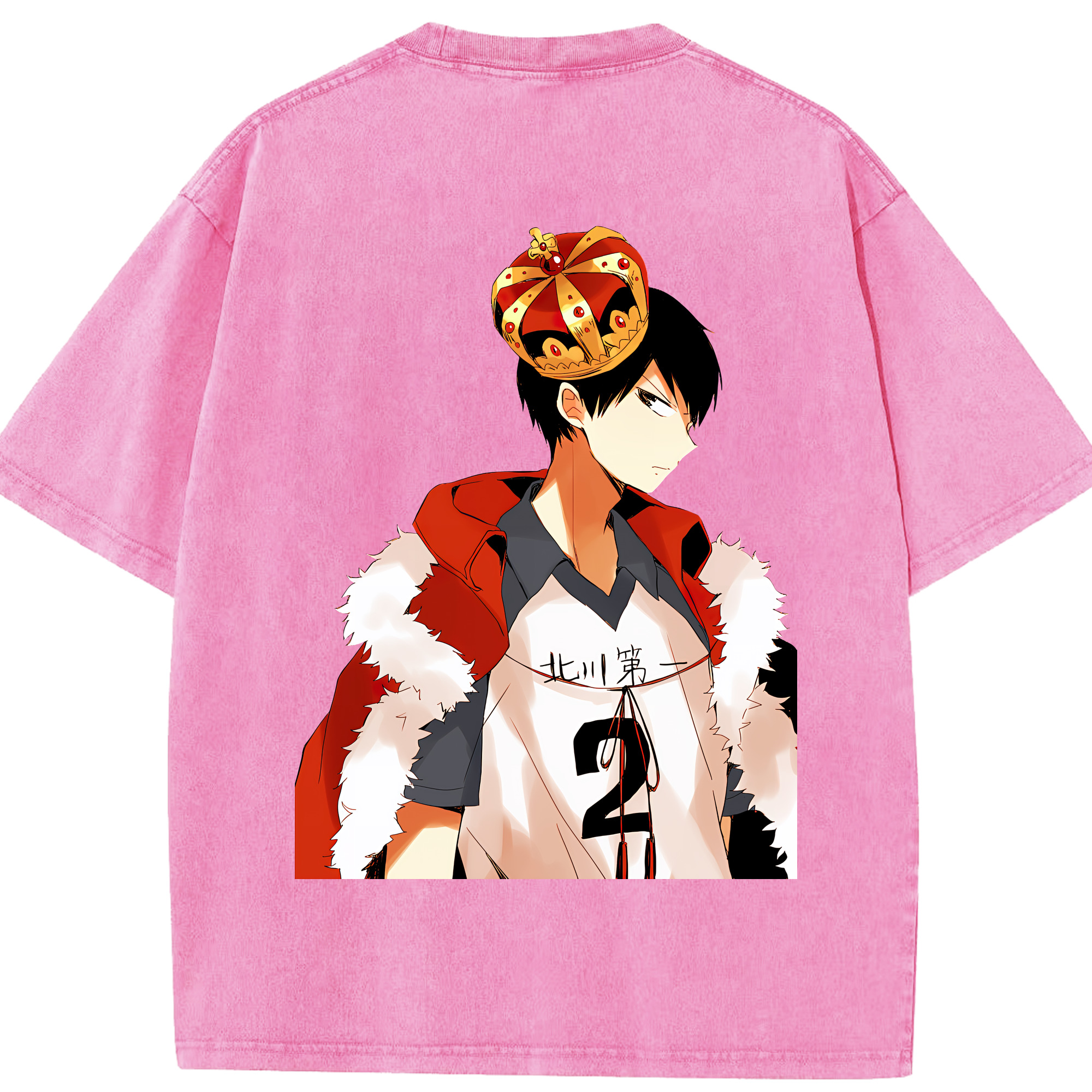 （画像用） ハイキュー!! Haikyu!! 綿100% ヴィンテージ風 半袖Tシャツ（背面プリント）